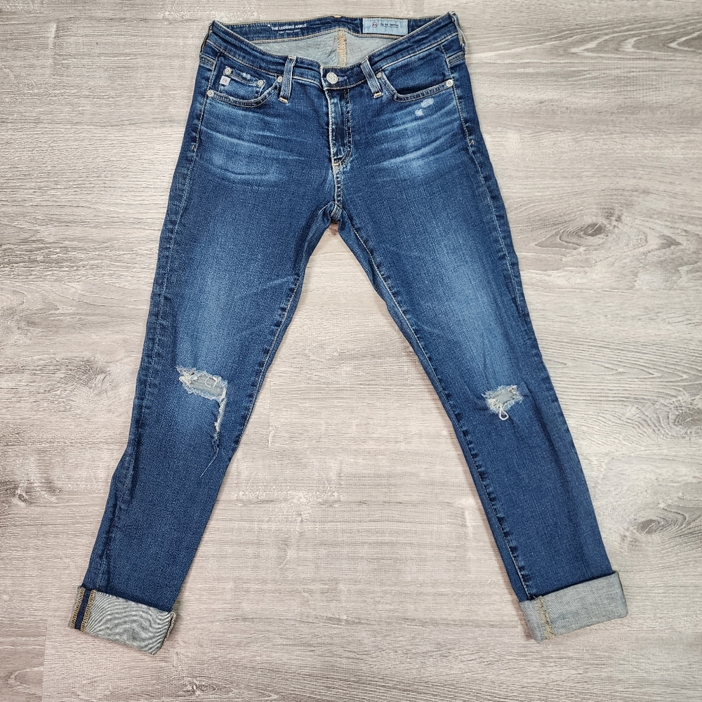 AG JEANS The Legging Ankle Super Skinny Distressed Denim 27 R